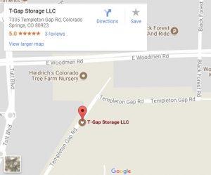 T-Gap Storage Google Map